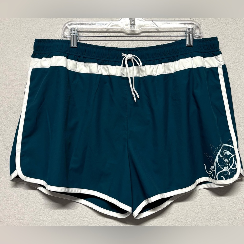 Athleta Teal and White Athletic Shorts